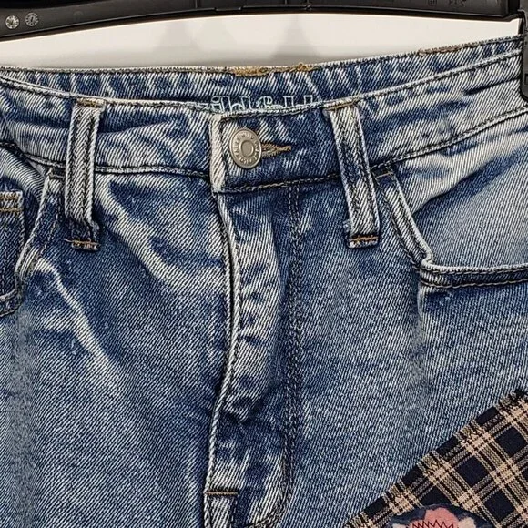 Wild Fable Upcycled Re-worked Jeans Floral Flowers Cottagecore Grandmacore Sz 8 - Picture 7 of 10